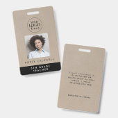 おしゃれな偽のクラフトロゴ写真職員または教師ID バッジ (正面＆裏面)