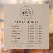おしゃれな偽のクラフト紙のビジネス ロゴ 店舗営業時間 ウィンドウサイン (シート2)