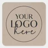 おしゃれな偽のクラフト紙カスタムスモールビジネスロゴ スクエアシール (正面)