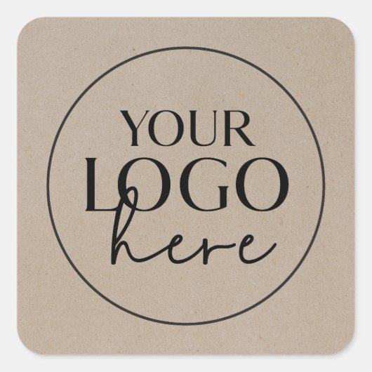 おしゃれな偽のクラフト紙カスタムスモールビジネスロゴ スクエアシール (正面)