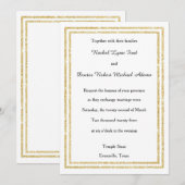 おしゃれな偽のゴールドグリッター装飾 - 5x7 ウェディング招待状 招待状 (正面/裏面)