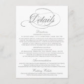 おしゃれな偽のシルバーフォイル結婚式詳細テンプレート エンクロージャーカード (正面)