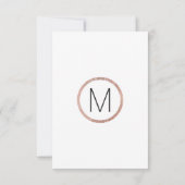 おしゃれな偽のローズゴールドのテーブルナンバー 招待状 (裏面)