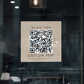 おしゃれな偽クラフトタイポグラフィビジネスカスタムQRコード ウィンドウサイン