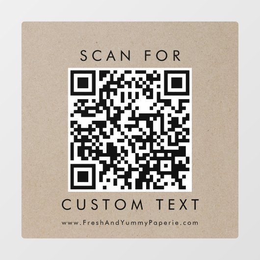 おしゃれな偽クラフトタイポグラフィビジネスカスタムQRコード ウィンドウサイン (シート)