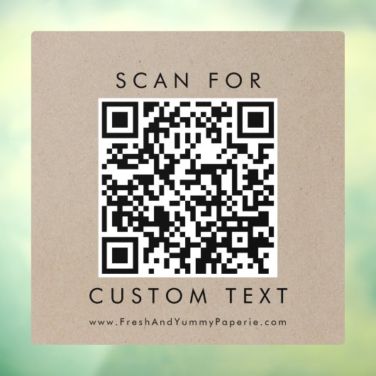 おしゃれな偽クラフトタイポグラフィビジネスカスタムQRコード ウィンドウサイン (シート3)