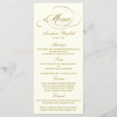 おしゃれな偽金箔パーティーメニュー テンプレート - アイボリー (正面)