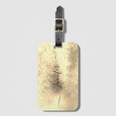 おしゃれな偽金箔 メタリック グランジ スクリプト 名前 ラゲッジタグ (正面縦)