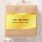 おしゃれな偽金色のエレガントなモダンテンプレート ラベル (インサイチュ)