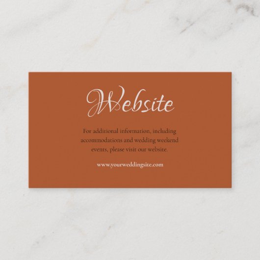 おしゃれな偽銅のメタリック箔婚礼ウェブサイト エンクロージャーカード (正面)