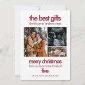 おしゃれな兄弟姉妹へのクリスマス妊娠報告ギフト シーズンカード (正面)
