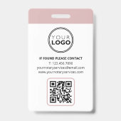 おしゃれな公証人署名代理人の写真付きID ピンク バッジ (裏面)