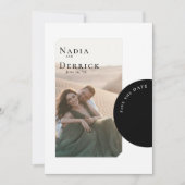 おしゃれな円形の結婚式 セーブザデート (正面)