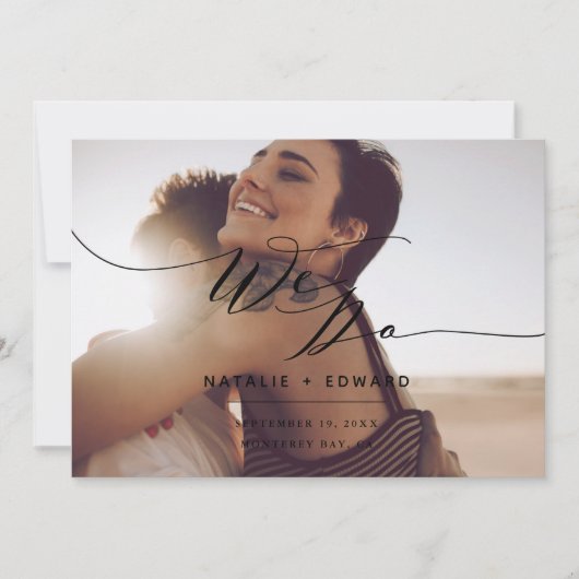 おしゃれな写真のセーブ・ザ・デートをラストとスクリプトで (正面)