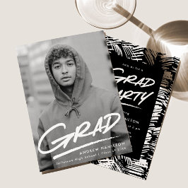 おしゃれな写真の卒業パーティー招待状 招待状