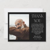 おしゃれな写真の哀悼メッセージ サンキューカード (正面)
