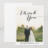 おしゃれな写真の結婚式感謝カード サンキューカード (正面/裏面)
