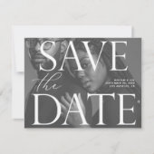 おしゃれな写真のLG Save the Date 白黒 招待状 (正面)