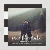 おしゃれな写真を使った結婚の報告カード セーブザデート (正面/裏面)