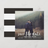 おしゃれな写真を使った結婚式の延期・予定日お知らせスクエア発表 セーブザデート (正面/裏面)