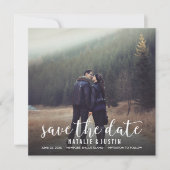 おしゃれな写真を使った結婚式の延期・予定日お知らせスクエア発表 セーブザデート (正面)