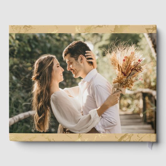 おしゃれな写真を8枚選んで、ラブストーリーの始まりを飾る、ゴールド箔の素敵なカップルムービー ゲストブック (裏面)