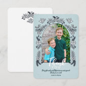 おしゃれな写真アーチ 花のクリスマス お礼カードC サンキューカード (正面/裏面)