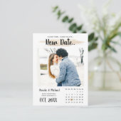 おしゃれな写真カレンダー 結婚式延期のお知らせ ポストカード (スタンド正面)