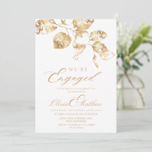 おしゃれな写真付きエンゲージメントパーティー 招待状 (スタンド正面)