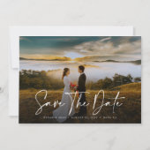おしゃれな写真付きカリグラフィー Save the date セーブザデート (正面)