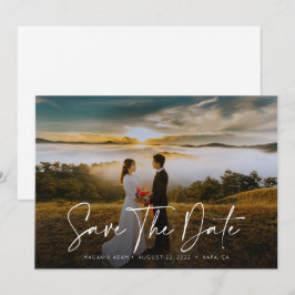 おしゃれな写真付きカリグラフィー Save the date セーブザデート