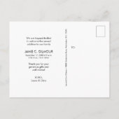 おしゃれな写真付きベビーサンキュー 出生のお知らせ ポストカード (裏面)