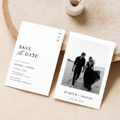 おしゃれな写真付き結婚式の招待前案内（節約タイプ） セーブザデート
