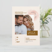 おしゃれな写真付き結婚式招待状 | カスタマイズ可能 招待状 (スタンド正面)