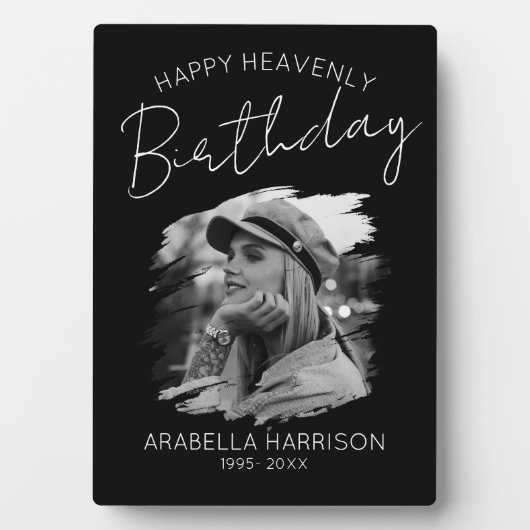 おしゃれな写真付き誕生日記念碑 フォトプラーク (正面)