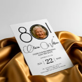 おしゃれな写真付き80歳誕生日Save The Date 招待状