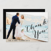 おしゃれな写真 ウェディング サンクス カード (正面/裏面)