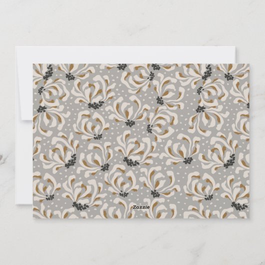 おしゃれな写真 グレイ ボタニカル エレガント シーズンカード (裏面)