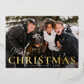 おしゃれな写真 メリークリスマス ホイル ホリデーカード 箔シーズンカード (正面)