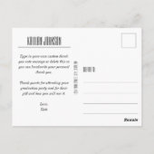 おしゃれな写真 卒業式 白いスクリプト ありがとう ポストカード (裏面)