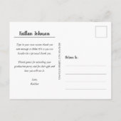 おしゃれな写真 卒業 白いスクリプトで感謝 ポストカード (裏面)