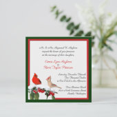 おしゃれな冬のカーディナルズの結婚式招待状 招待状 (スタンド正面)