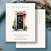 おしゃれな冬のフロントドアのお知らせ - 私たちは引っ越しました