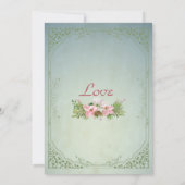 おしゃれな冬の松とポインセチア、フローラルウェディング 招待状 (裏面)