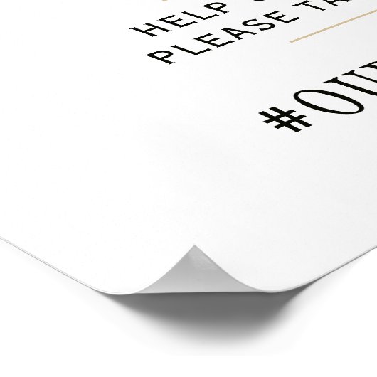 おしゃれな冬の花の結婚式ハッシュタグサイン ポスター (角)