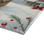 おしゃれな冬の装いと帽子をかぶった小さな犬たち 冬 カッティングボード (角)