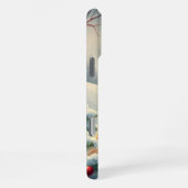 おしゃれな冬の装いと帽子を身に着けたトラ猫 iPhoneケース (右側面)