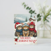 おしゃれな冬の装いと帽子を身に着けた猫たち クリスマス (スタンド正面)