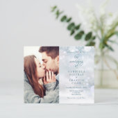 おしゃれな冬の雪の結晶の写真 ウェディング 招待状 (スタンド正面)