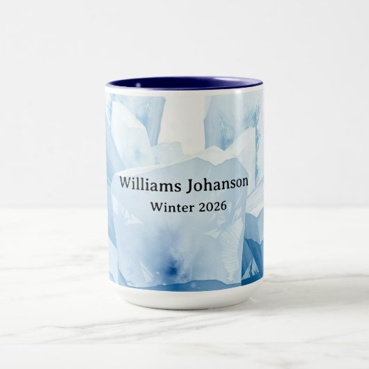 おしゃれな冬の雪解け 季節の新風ギフト マグカップ (中央)